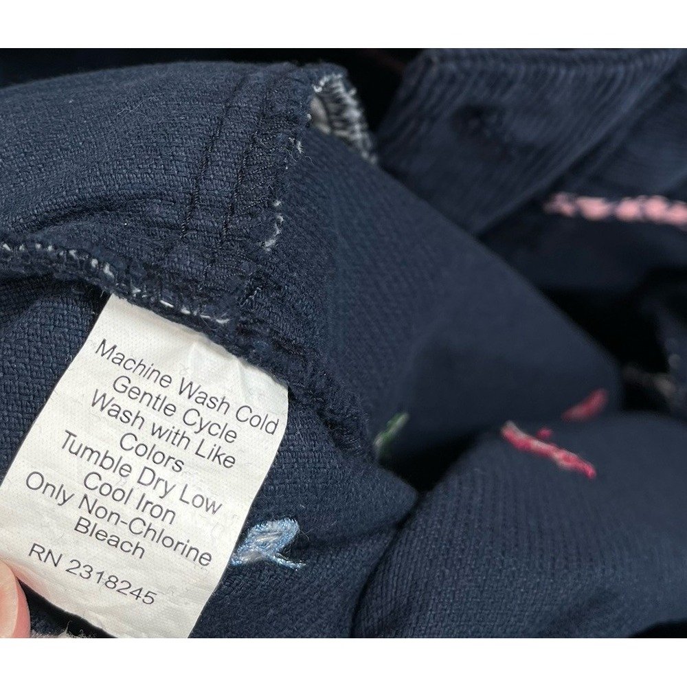 Vineyard Vines Skirt Womens Sz 4 Navy Blue Corduroy Embroidered Whales Preppy - Picture 6 of 7